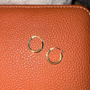 14k Gold Hoop Huggies Earrings
